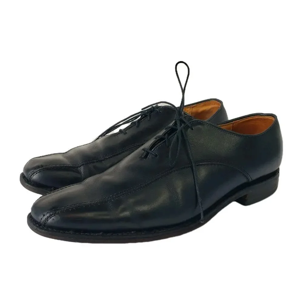 Allen Edmonds Saxon Oxford Men’s Size 11D Black Leather Lace Up Bicycle Toe